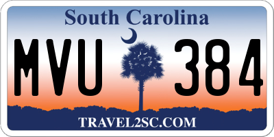 SC license plate MVU384
