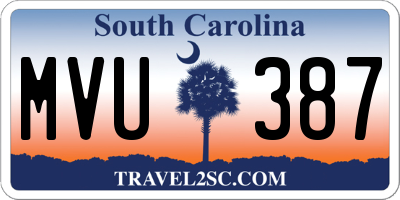 SC license plate MVU387
