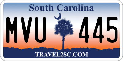 SC license plate MVU445