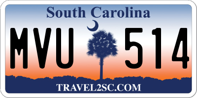 SC license plate MVU514