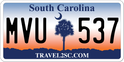 SC license plate MVU537
