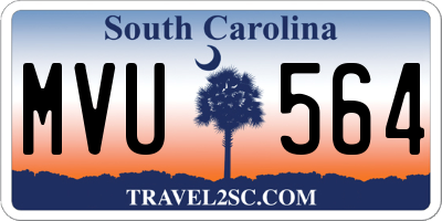SC license plate MVU564