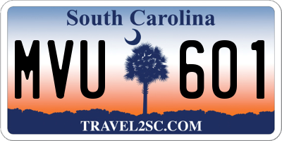 SC license plate MVU601