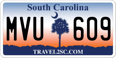 SC license plate MVU609