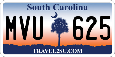 SC license plate MVU625