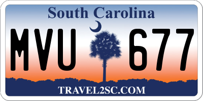 SC license plate MVU677