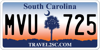 SC license plate MVU725