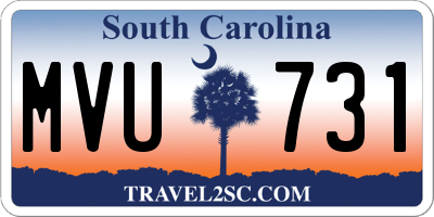 SC license plate MVU731