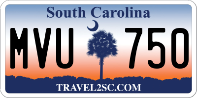 SC license plate MVU750