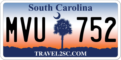 SC license plate MVU752