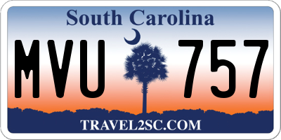 SC license plate MVU757