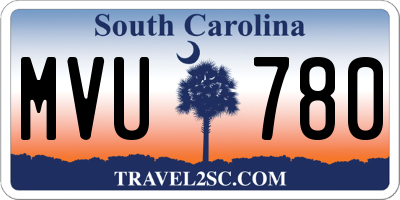 SC license plate MVU780