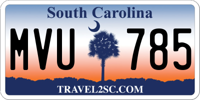 SC license plate MVU785