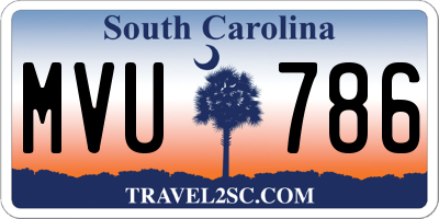 SC license plate MVU786