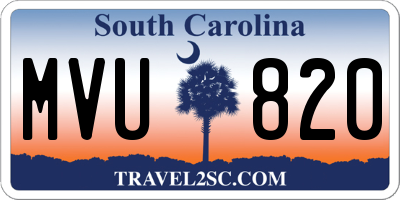 SC license plate MVU820