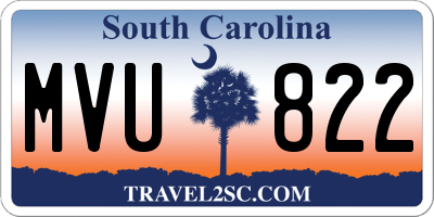 SC license plate MVU822