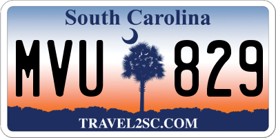 SC license plate MVU829