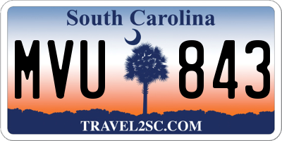 SC license plate MVU843