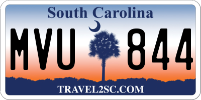 SC license plate MVU844