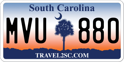 SC license plate MVU880