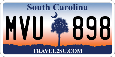 SC license plate MVU898