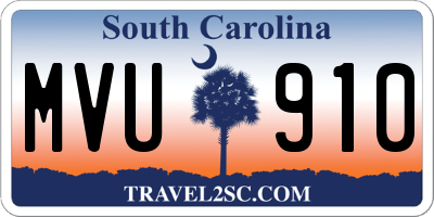 SC license plate MVU910