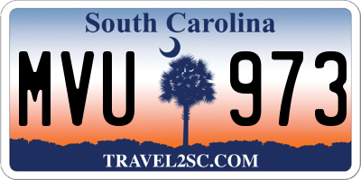 SC license plate MVU973