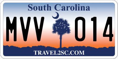 SC license plate MVV014