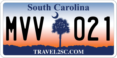 SC license plate MVV021