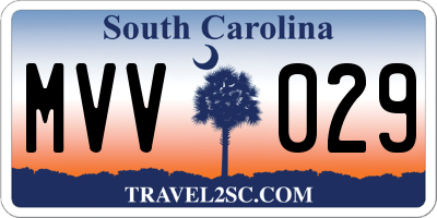 SC license plate MVV029
