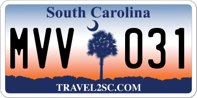 SC license plate MVV031