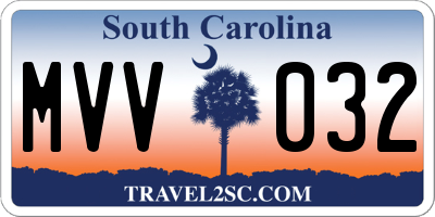 SC license plate MVV032