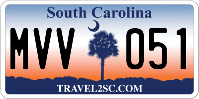 SC license plate MVV051
