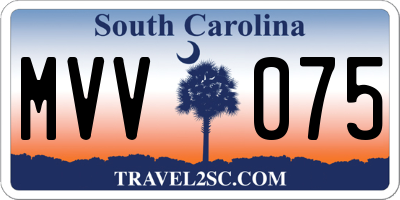 SC license plate MVV075