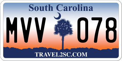 SC license plate MVV078