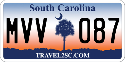 SC license plate MVV087