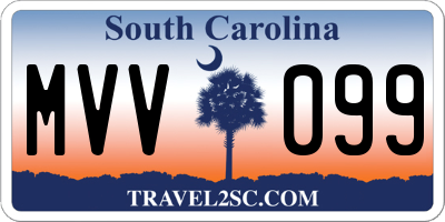 SC license plate MVV099