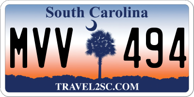 SC license plate MVV494