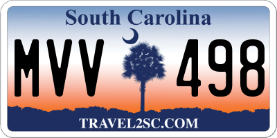 SC license plate MVV498