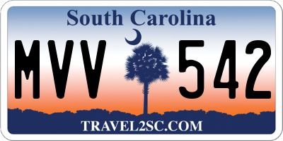 SC license plate MVV542