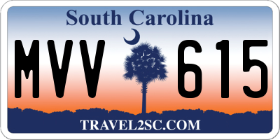 SC license plate MVV615