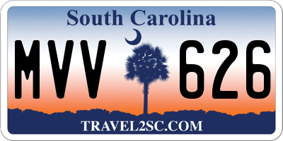 SC license plate MVV626
