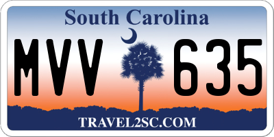 SC license plate MVV635