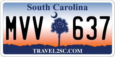 SC license plate MVV637