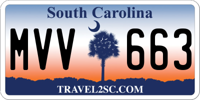 SC license plate MVV663