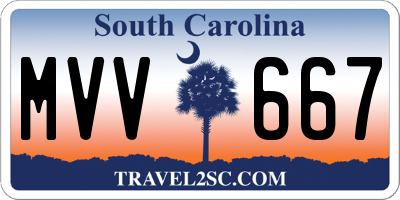 SC license plate MVV667