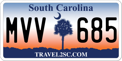 SC license plate MVV685