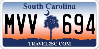 SC license plate MVV694