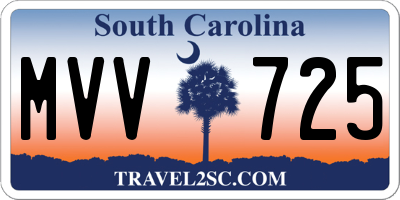 SC license plate MVV725