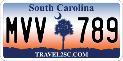 SC license plate MVV789